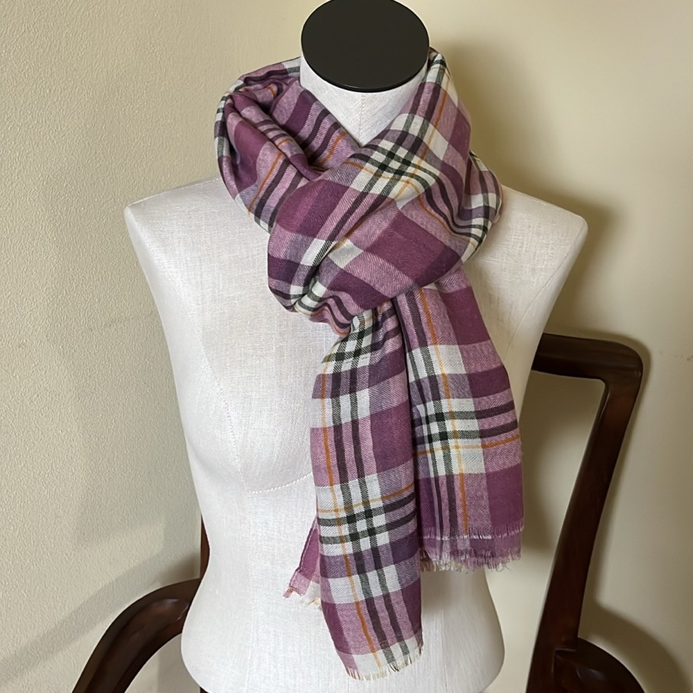 Large Woven Fabric Plaid Blanket Scarf